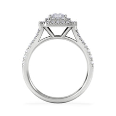 Cleopatra Diamond Halo Engagement Ring in Platinum 1.20ct G/SI2