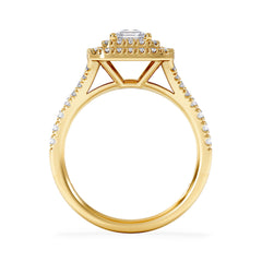 Cleopatra Lab Diamond Halo Engagement Ring in 18K Gold 1.20ct F/VS1