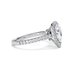 Diana Lab Diamond Pear Halo Engagement Ring 18KW Gold 1.60ct F/VS1