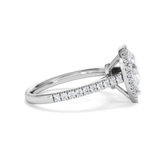 Diana Lab Diamond Pear Halo Engagement Ring 18KW Gold 1.60ct F/VS1
