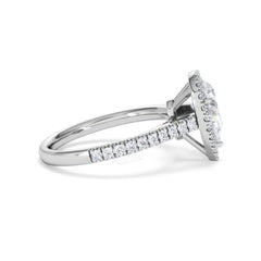 Diana Lab Diamond Pear Halo Engagement Ring 18KW Gold 1.60ct F/VS1
