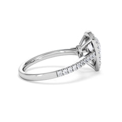 Diana Lab Diamond Pear Halo Engagement Ring 18KW Gold 1.60ct F/VS1