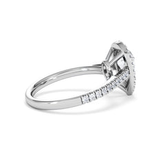 Diana Lab Diamond Pear Halo Engagement Ring 18KW Gold 1.60ct F/VS1