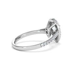 Diana Lab Diamond Pear Halo Engagement Ring 18KW Gold 1.60ct F/VS1