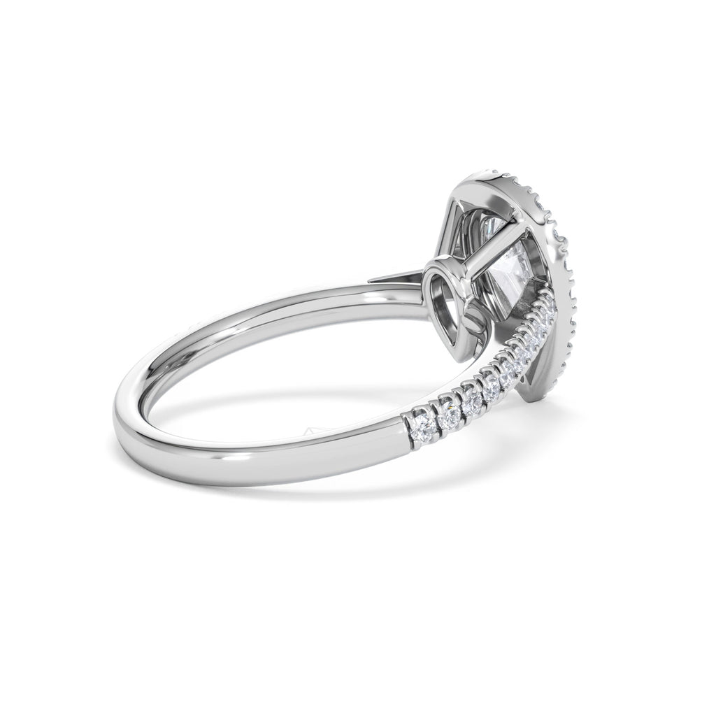 Diana Lab Diamond Pear Halo Engagement Ring 18KW Gold 1.60ct F/VS1
