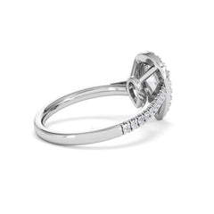 Diana Lab Diamond Pear Halo Engagement Ring 18KW Gold 1.60ct F/VS1