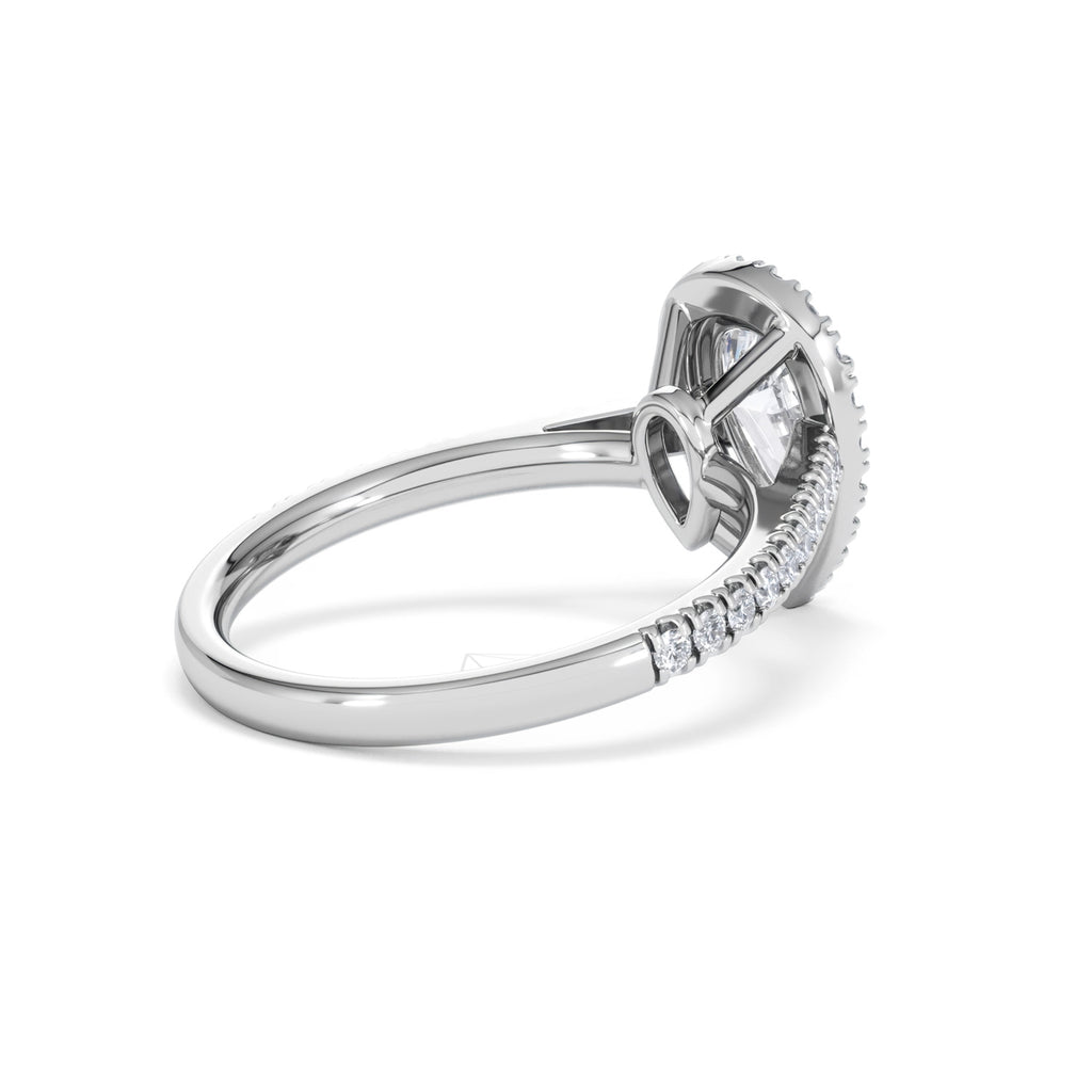 Diana Lab Diamond Pear Halo Engagement Ring 18KW Gold 1.60ct F/VS1