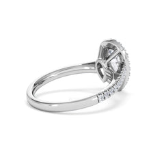 Diana Lab Diamond Pear Halo Engagement Ring 18KW Gold 1.60ct F/VS1