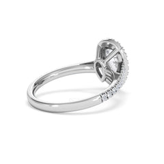 Diana Lab Diamond Pear Halo Engagement Ring 18KW Gold 1.60ct F/VS1