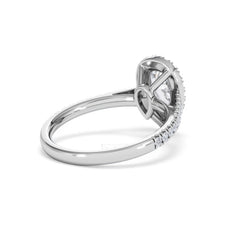 Diana Lab Diamond Pear Halo Engagement Ring 18KW Gold 1.60ct F/VS1