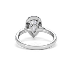 Diana Lab Diamond Pear Halo Engagement Ring 18KW Gold 1.60ct F/VS1