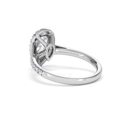 Diana Lab Diamond Pear Halo Engagement Ring 18KW Gold 1.60ct F/VS1
