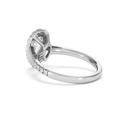 Diana Lab Diamond Pear Halo Engagement Ring 18KW Gold 1.60ct F/VS1
