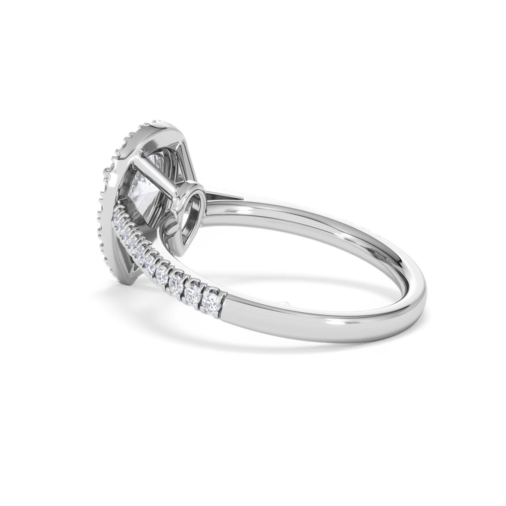 Diana Lab Diamond Pear Halo Engagement Ring 18KW Gold 1.60ct F/VS1