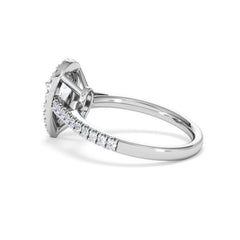 Diana Lab Diamond Pear Halo Engagement Ring 18KW Gold 1.60ct F/VS1