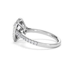 Diana Lab Diamond Pear Halo Engagement Ring 18KW Gold 1.60ct F/VS1
