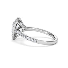 Diana Lab Diamond Pear Halo Engagement Ring 18KW Gold 1.60ct F/VS1