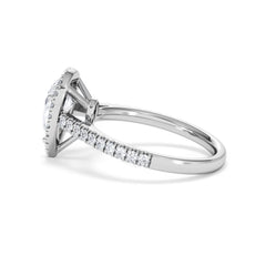Diana Lab Diamond Pear Halo Engagement Ring 18KW Gold 1.60ct F/VS1
