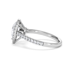 Diana Lab Diamond Pear Halo Engagement Ring 18KW Gold 1.60ct F/VS1