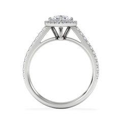 Diana Lab Diamond Pear Halo Engagement Ring 18KW Gold 1.60ct F/VS1
