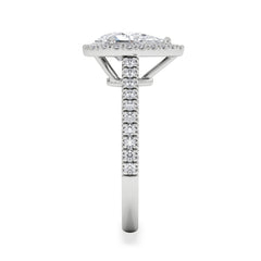 Diana Lab Diamond Pear Halo Engagement Ring 18KW Gold 1.60ct F/VS1