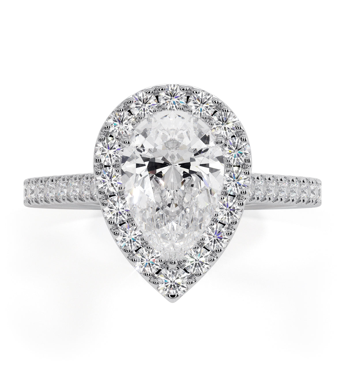 Diana GIA Diamond Pear Halo Engagement Ring Platinum 1.60ct G/SI1