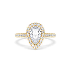 Diana Lab Diamond Pear Halo Engagement Ring in 18K Gold 1.60ct F/VS1