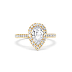 Diana Lab Diamond Pear Halo Engagement Ring in 18K Gold 1.60ct F/VS1