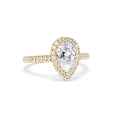 Diana Lab Diamond Pear Halo Engagement Ring in 18K Gold 1.60ct F/VS1