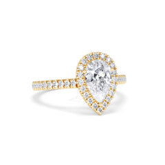 Diana Lab Diamond Pear Halo Engagement Ring in 18K Gold 1.60ct F/VS1