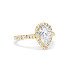 Diana Lab Diamond Pear Halo Engagement Ring in 18K Gold 1.60ct F/VS1