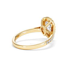 Diana Lab Diamond Pear Halo Engagement Ring in 18K Gold 1.60ct F/VS1