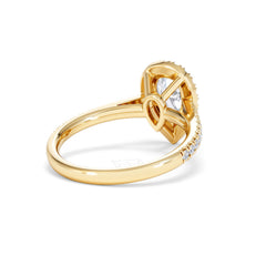 Diana Lab Diamond Pear Halo Engagement Ring in 18K Gold 1.60ct F/VS1