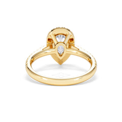 Diana Lab Diamond Pear Halo Engagement Ring in 18K Gold 1.60ct F/VS1