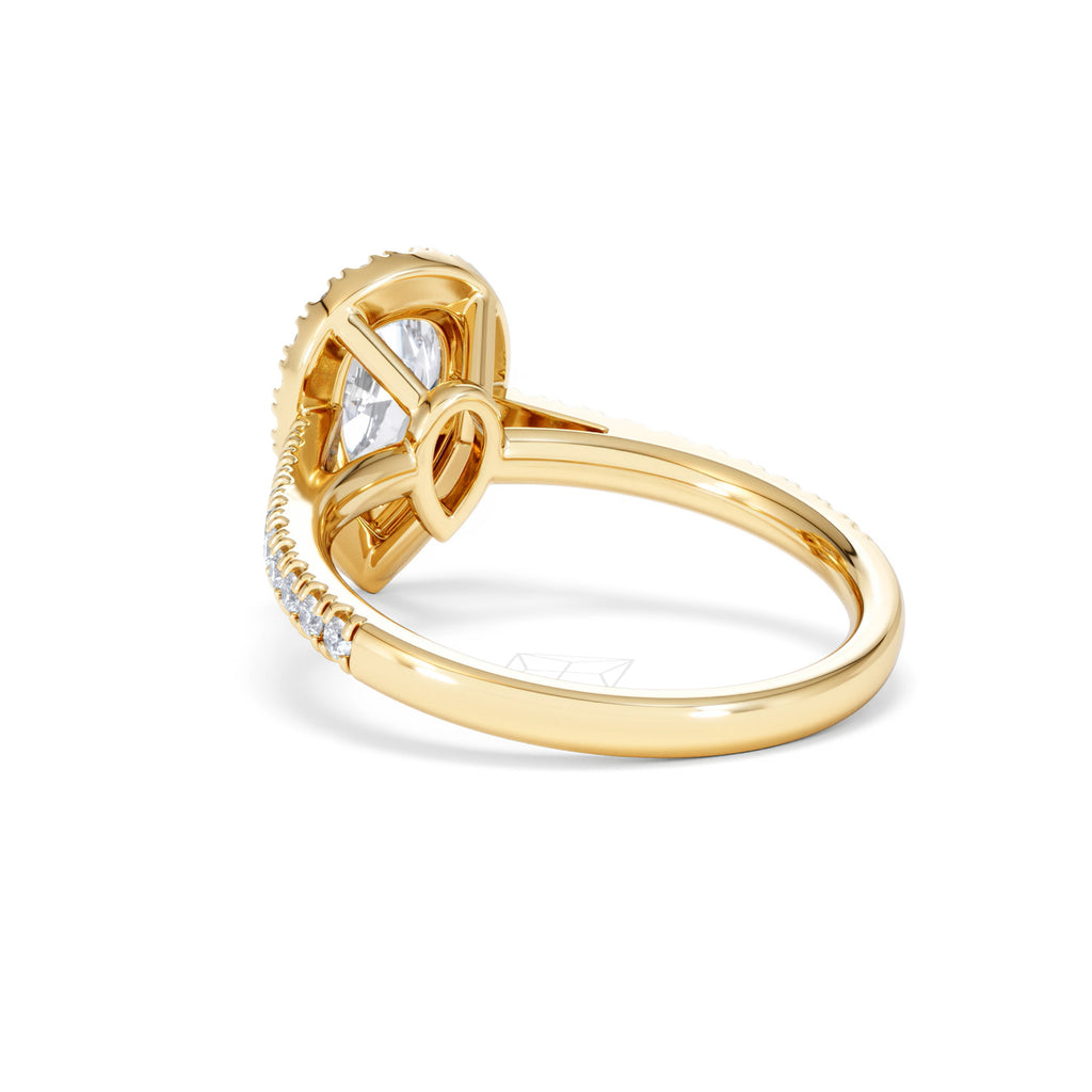 Diana Lab Diamond Pear Halo Engagement Ring in 18K Gold 1.60ct F/VS1