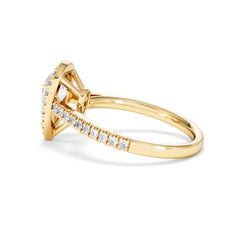 Diana Lab Diamond Pear Halo Engagement Ring in 18K Gold 1.60ct F/VS1