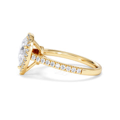 Diana Lab Diamond Pear Halo Engagement Ring in 18K Gold 1.60ct F/VS1
