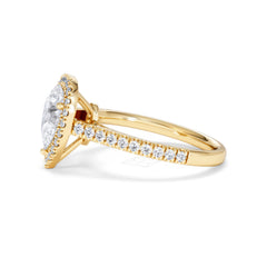 Diana Lab Diamond Pear Halo Engagement Ring in 18K Gold 1.60ct F/VS1