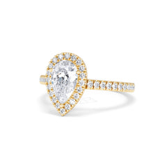 Diana Lab Diamond Pear Halo Engagement Ring in 18K Gold 1.60ct F/VS1