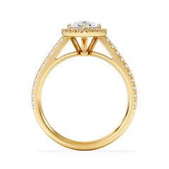 Diana Lab Diamond Pear Halo Engagement Ring in 18K Gold 1.60ct F/VS1