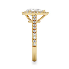 Diana Lab Diamond Pear Halo Engagement Ring in 18K Gold 1.60ct F/VS1