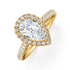 Diana Lab Diamond Pear Halo Engagement Ring in 18K Gold 1.60ct F/VS1