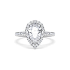 Diana Lab Diamond Pear Halo Engagement Ring Platinum 2.10ct F/VS1