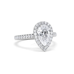 Diana Lab Diamond Pear Halo Engagement Ring Platinum 2.10ct F/VS1