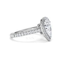 Diana Lab Diamond Pear Halo Engagement Ring Platinum 2.10ct F/VS1