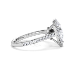 Diana Lab Diamond Pear Halo Engagement Ring Platinum 2.10ct F/VS1