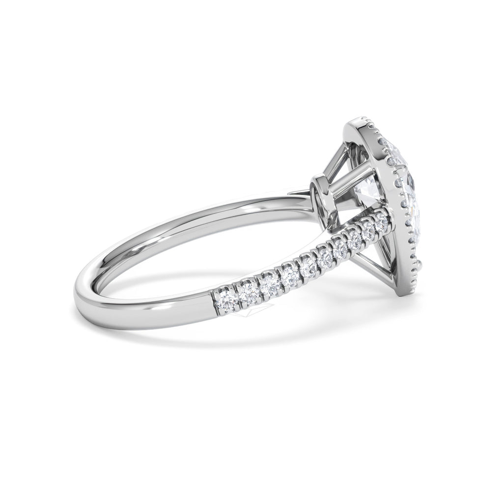 Diana Lab Diamond Pear Halo Engagement Ring Platinum 2.10ct F/VS1