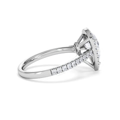 Diana Lab Diamond Pear Halo Engagement Ring Platinum 2.10ct F/VS1