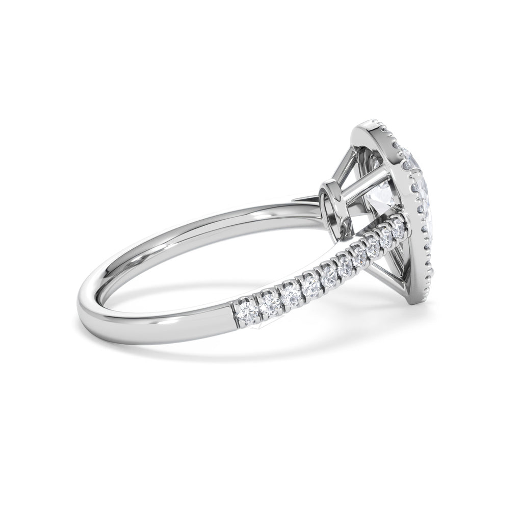 Diana Lab Diamond Pear Halo Engagement Ring Platinum 2.10ct F/VS1