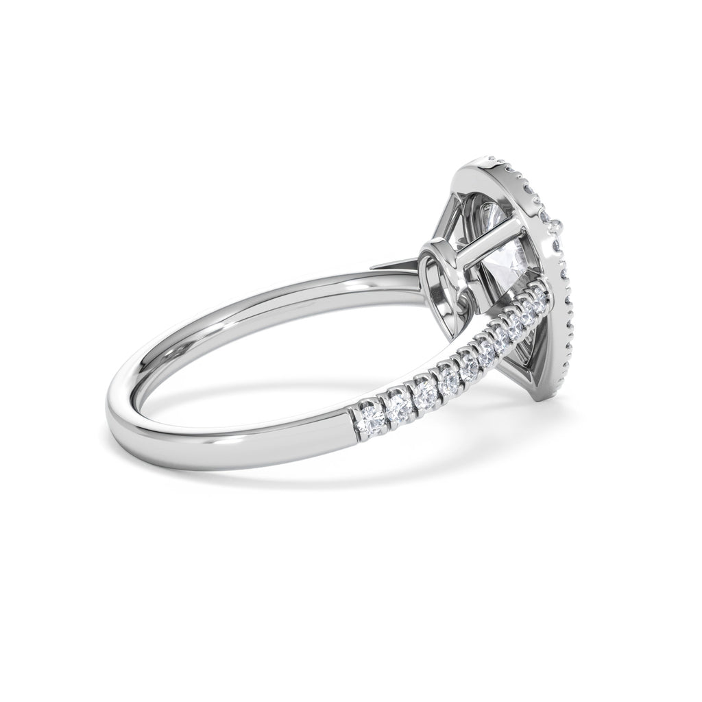 Diana Lab Diamond Pear Halo Engagement Ring Platinum 2.10ct F/VS1